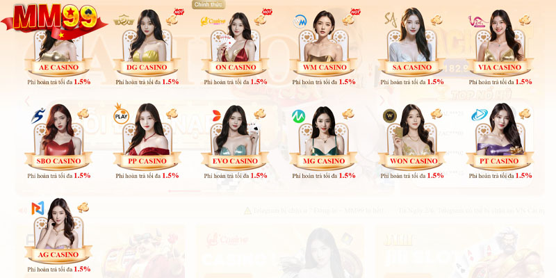 Casino đã được phát sóng trực tiếp